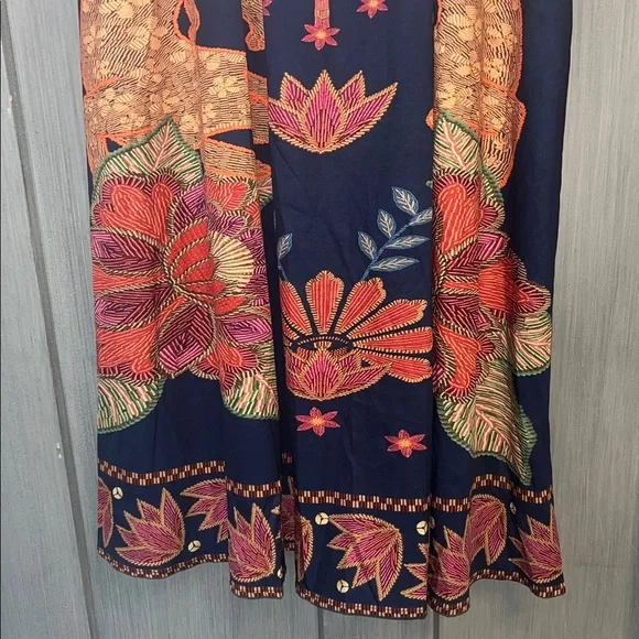 Bohemian Spaghetti Strap Maxi Dress SHEIN Sz LG 8/10 , Flowy Adjustable Straps - Picture 4 of 11